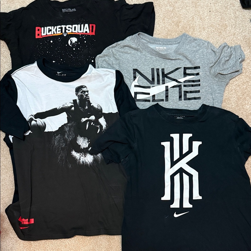 Nike Kids Graphic Tees BUNDLE - Black, Gray, and White